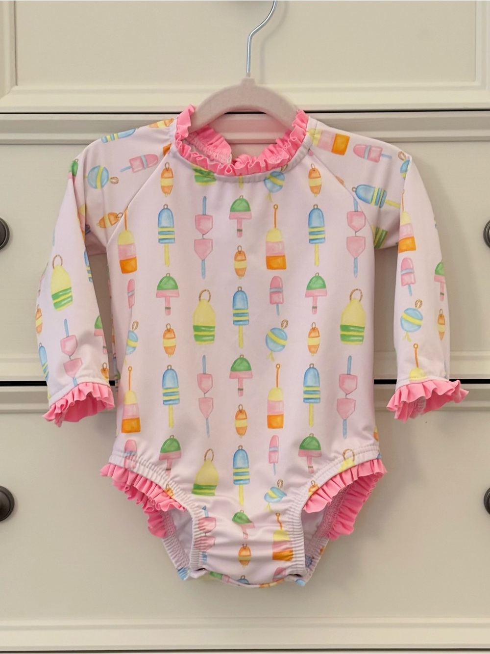 EUC James & Lottie Leighton One Piece Reel Fun Rashguard Size 12 Months